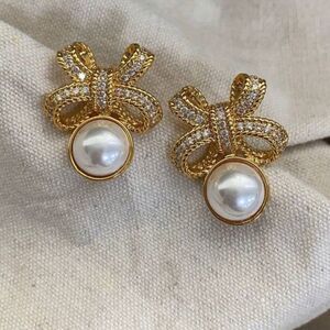 Vintage style bow earrings M249